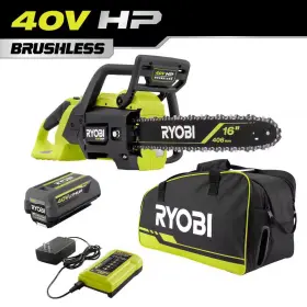 Ryobi 313028944998 40v Hp Brushless 16 Inch Battery Chainsaw With Universal Bag 4.0 Ah Bat