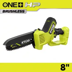 Ryobi 445000019035 One Hp 18v Brushless 8 Inch Battery Compact Pruning Mini Chainsaw Tool Only