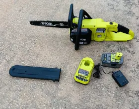 Ryobi 445045294275 One Hp 18v Brushless Whisper Series 12 Inch Battery Chainsaw With 4.0 Ah