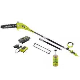 Ryobi 705353709456 40v 10 Inch Cordless Battery Pole Saw Extra Chain And Oil With 2.0 Ah An