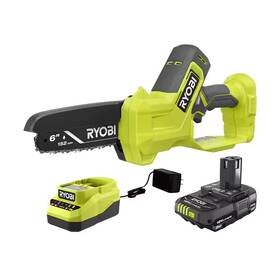 Ryobi 726084297258 18v Brushless 6 Inch Compact Pruning Mini Chainsaw Kit With Battery And Charger