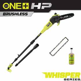 Ryobi 744110712230 One Hp 18v Brushless Whisper Series 8 Inch Cordless Battery Pole Saw Tool Only