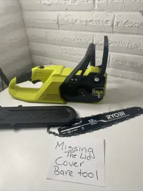 107758001 Ryobi P2507 As Is Whisper 12 Inch Cordless Chainsaw Missing Parts