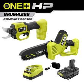 Ryobi Psbcw01k-p2505btl One Hp 18v Brushless 8 Inch Battery Compact Pruning Mini Chainsaw And Pruner 2.0