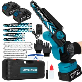 Ryojegk 768553579250 8-inch And 6-inch Brushless Mini Chainsaw Cordless With 2 4.0ah Battery 4 Guid