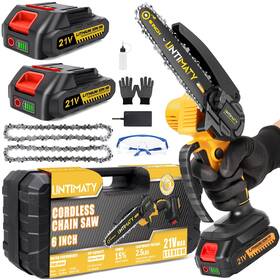 S220701setau 739964659367 Untimaty Mini Cordless Chainsaw 6-inch Battery Powered With 2