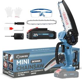 Saker 711181681628 Mini Chainsaw 6 Inch Chainsaws 2025 Upgraded Cordless Electric Chain