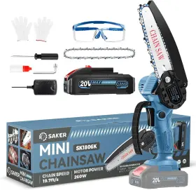 Saker 711181681628 Mini Chainsaw 6 Inch Chainsaws 2025 Upgraded Cordless Electric Chain