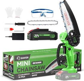 Saker Sk1806k-01 Mini Chainsaw Cordless Handheld Portable Battery Powered Tree Trimmer
