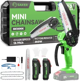 Sk1806k-02 Saker Mini Chainsaw 6 Inch - Cordless Electric Tree Trimmer Perfect Fathers Day Gi