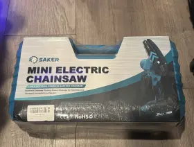 X002mapf2z Saker Mini Electric Chainsaw 20v Cordless Battery 4 In Bar Blue/black