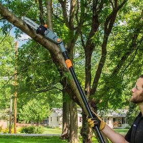 Scotts Outdoor 726084443761 Electric Pole Saw 10 Inch Chain Pruner Telescoping Tree Branch Limb Cutting Tool