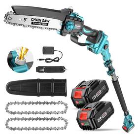 Seesii 199284186187 Ps810 2-in-1 Cordless Pole Saw And Mini Chainsaw 8-inch Electric Brush