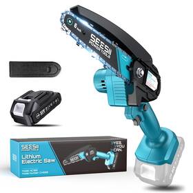 Seesii 199284485648 Mini Chainsaw 6-inch Cordless Handheld Electric Power
