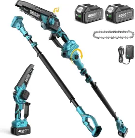 Seesii 313096892849 2-in-1 Electric Pole Saws Brushless Mini Chainsaw Cordless 6 Inch 2 X 4