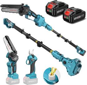 Seesii 445036743751 4-in-1 Pole Saw And Pruning Shears Combo Kit 6 Inch Mini Chainsaw For Tree Trimmi