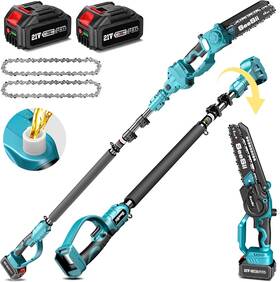 Seesii Ch888 Cordless Pole Saw 21v Brushless Mini 8 In Chainsaw 16ft And 2xbattery