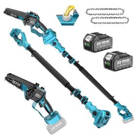 Seesii P6-plus 2-in-1 Cordless Pole Saws For Tree Trimming 6 Inch Mini Electric Chainsa
