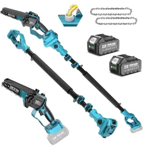 Ps600 Seesii 2-in-1 Cordless Pole Saw 6 Inch Mini Chainsaw With 2 Batteries And Extension