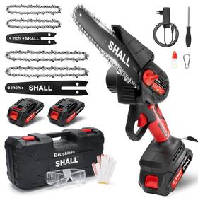 Shall 703387321217 6 Inch And 4 Mini Chainsaw Portable Electric Chainsaws 21v Cordless Hand