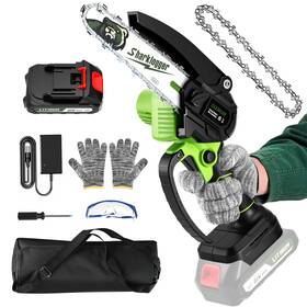 Sharklogger 810147645640 Mini Chainsaw 6-inch Cordless Electric Portable Handheld Chai