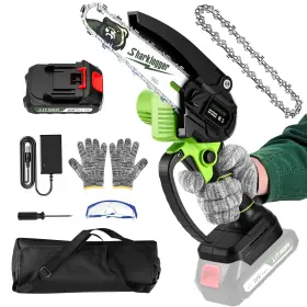 Sharklogger 810147645640 Mini Chainsaw 6-inch Cordless Electric Portable Handheld Chai