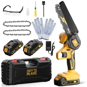 Cs405-y Skyblade 6 Inch Mini Chainsaw Cordless Portable Electric For Wood Cutting