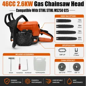 Ms210 Soillar Ms250 Ms230 For Stihl 230 210 023 Top Handle Chainsaw Power Head 45cc Fit 16/20 Inch Bar