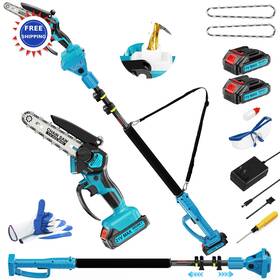 Sousky Yhdj-1-2 Mini Chainsaw And Electric Pole Saw 6 In Cordless Battery Tree Trimming 2-in-1