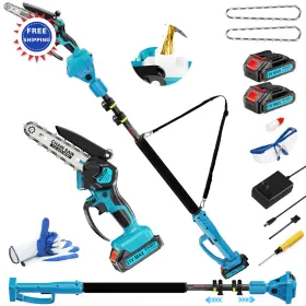 Yhdj-1-2 Sousky Mini Chainsaw And Electric Pole Saw 6 In Cordless Battery Tree Trimming 2-in-1