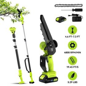 Steelite 445003977943 Cordless 6 Inch Electric Mini Chainsaw 21v 2.0 Ah Battery Powered 13 Ft Tree Trimmin