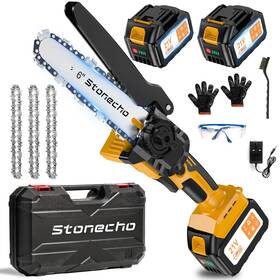 Stonecho 727370884060 Mini Chainsaw 6 Inch 3 Chains Brushless Motor Cordless 8000ma