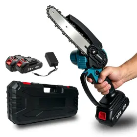Stunlux 757939271352 Mini Chainsaw Cordless 6 Inch Handheld Electric Chain Saw With 2 Batteries