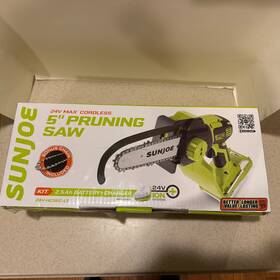 Sun Joe 715785795545 24v One-handed Chain Saw Kit-bonus Battery And Charger