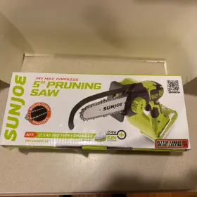 Sun Joe 715785795545 24v One-handed Chain Saw Kit-bonus Battery And Charger