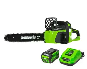 20312 Sunrise Global Marketing Greenworks 40v 16 Inch Cordless Brushless Chainsaw With 4.0 Ah Battery And Charger
