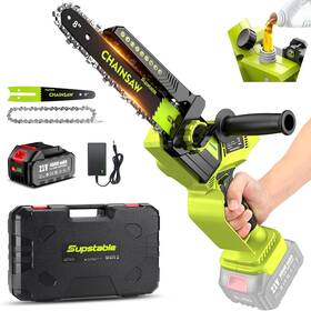 Supstable 313114534546 Mini Chainsaw Cordless 8 Inch And 6 2-in-1 Electric Hand Saw With 4000mah Re