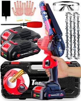 Taranzy 061035230010 Mini Chainsaw Cordless 6 Inch - Upgraded Small Battery Power