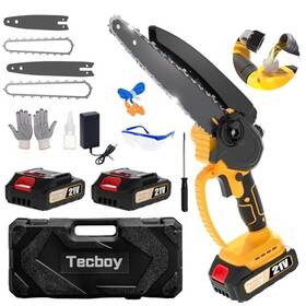 Tecboy Tb2025n-ecs-y-1 Mini Electric Chainsaw Cordless 8 Inch&6 Inch Portable Chain Saw For Yellow