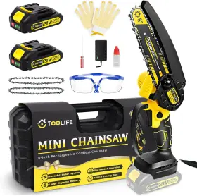 Chainsaw-2 Tech -550w 6inch Mini Chainsaw Handheld Electric Battery Powered For Tree Cutting