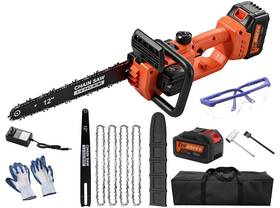 Teeanees 721691314459 12 Inch Brushless Cordless Chainsaw 1200w High Power Electric With Auto