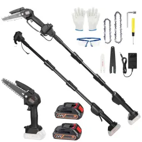 Teqhome 717971932321 2-in-1 Cordless Pole Saw Chain 33ft/s Battery With 2p