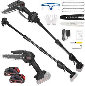 Teqhome 730056084913 2-in-1 Cordless Pole Saw Upgraded Mini Chainsaw With 21v Electric Pole