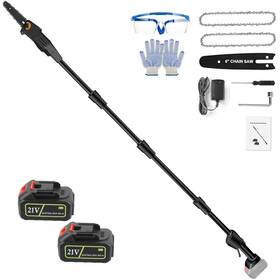 Teqhome 730056093410 Pole Saw 2025 Upgraded 6-inch Cordless Saws For Tree Trimming 13-feet