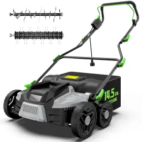67e2938c69c16d994e435448 Tiectown 16 Inch 15.5 Amp 2 In 1 Electric Dethatcher And Scarifier With 14.5 Gallon