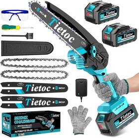 Tietoc 313038192150 Mini Chainsaw 8 Inch Cordless With 2x 4000mah Batteries Battery Powerd C