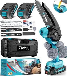 Tietoc 744110184969 Mini Chainsaw 6 Inch Cordless Portable Electric Chain Saw Small Handheld