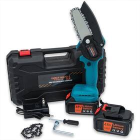 Timber Wolf 760729297258 Tools Mini Rechargeable Chainsaw With Case 4 Inch Chain Two Batteries