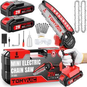 Tomyvic 914129912628 Electric 6 Inch Mini Small Cordless Battery Powered Handheld Chainsaw