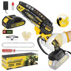 Toolife T-21vmndj-6c-hs-yhchk-jz-ca Chainsaw 6 In Electric W Battery And Auto Oiling One-handed Use